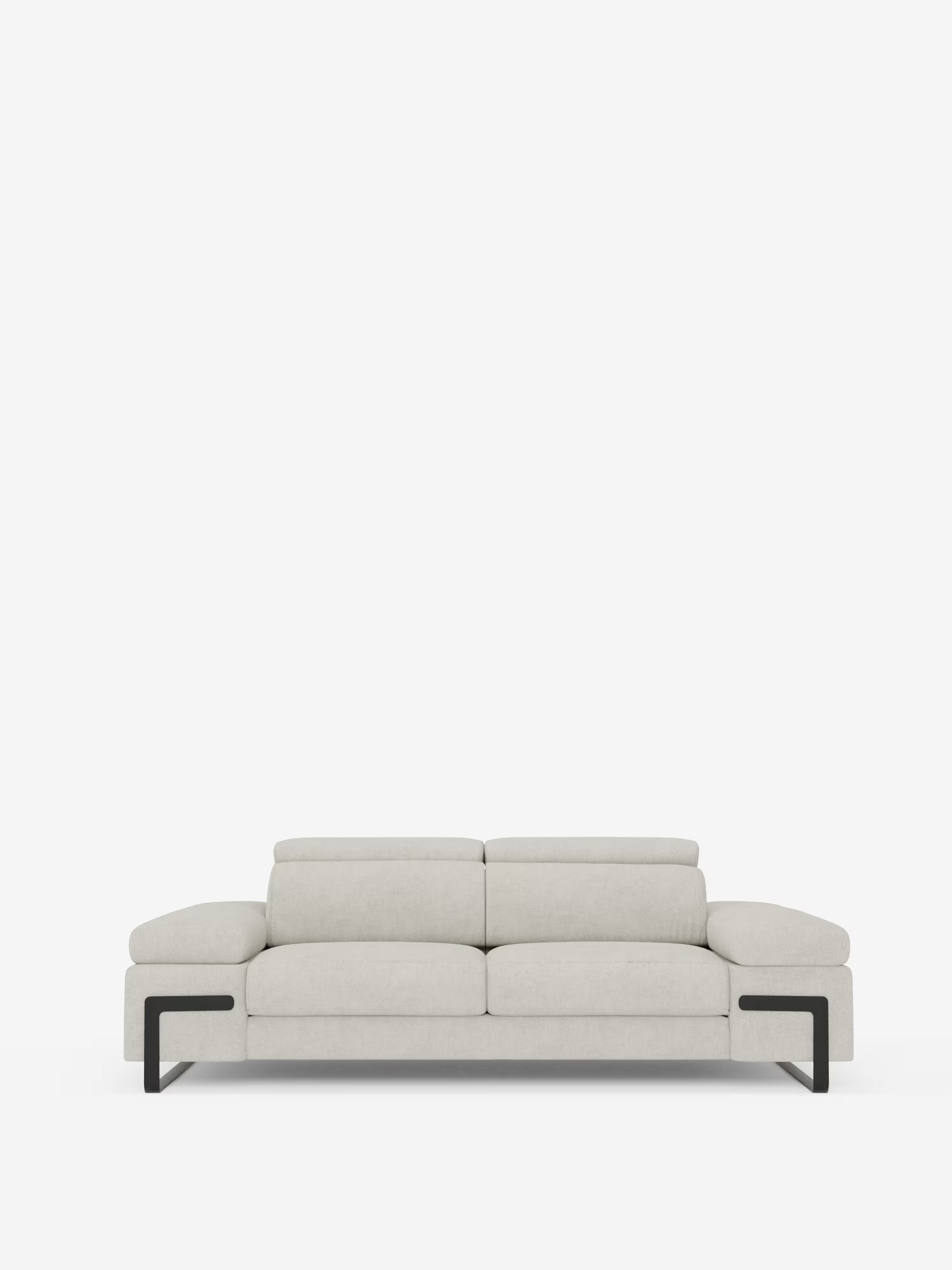 Zayana sofa with pull-out element 2 and 3 seats, reclining armrests and headrests in waterproof fabric