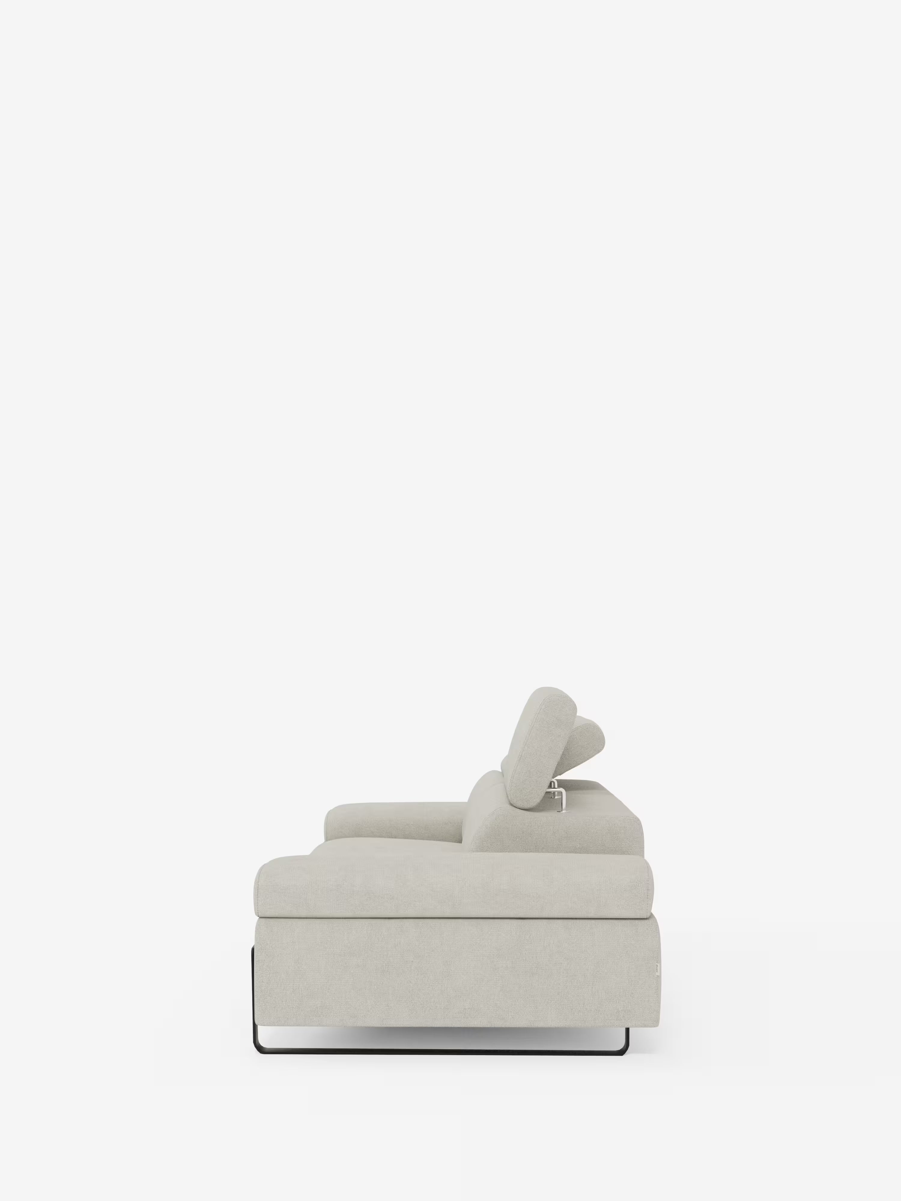 Zayana sofa with pull-out element 2 and 3 seats, reclining armrests and headrests in waterproof fabric