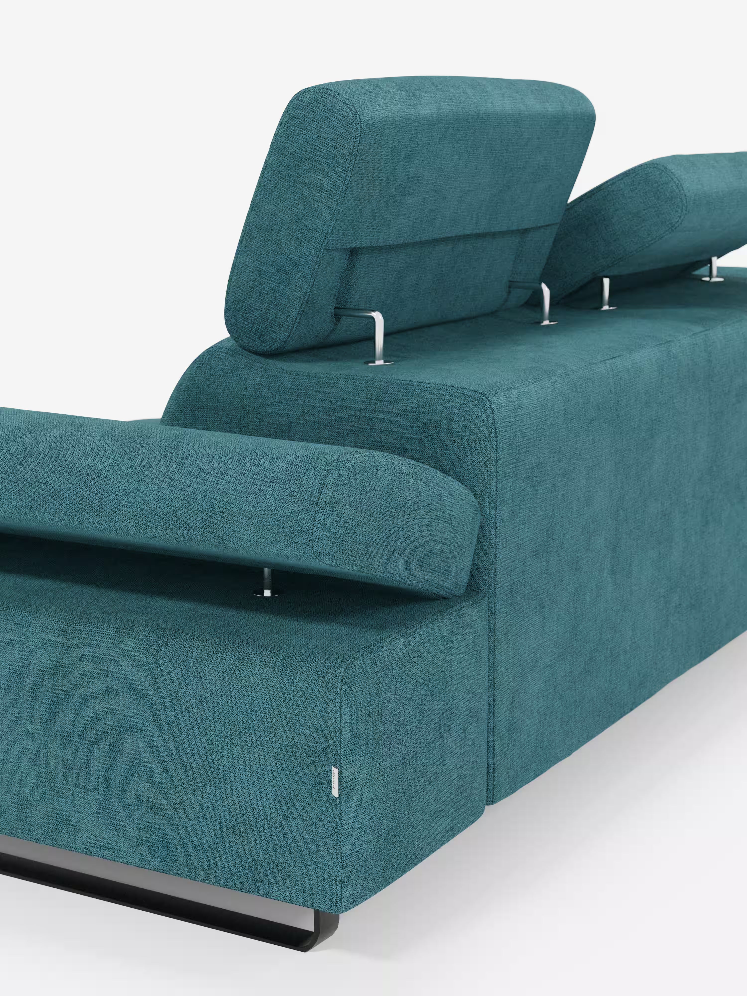Zayana sofa with pull-out element 2 and 3 seats, reclining armrests and headrests in waterproof fabric
