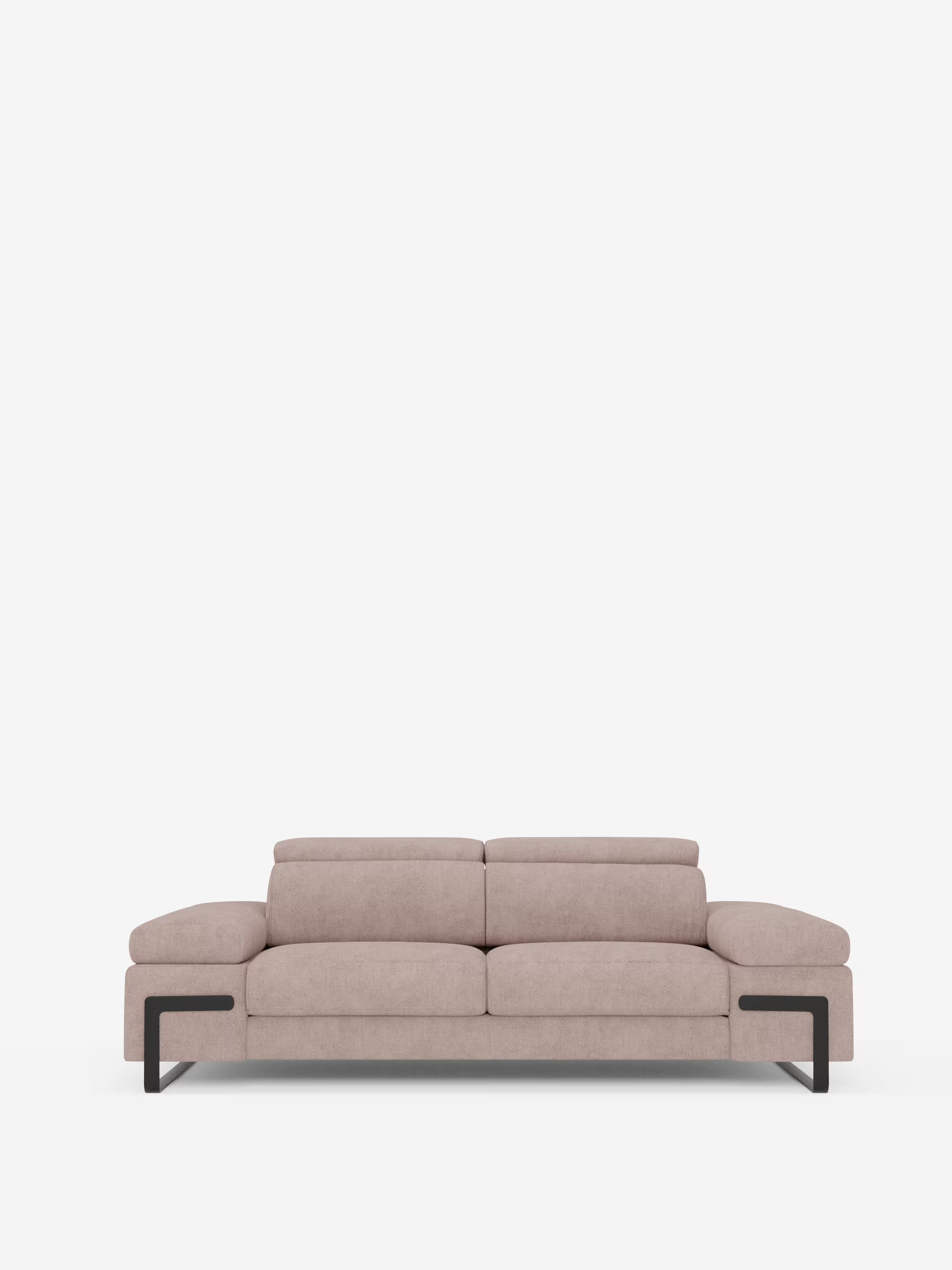 Zayana sofa with pull-out element 2 and 3 seats, reclining armrests and headrests in waterproof fabric