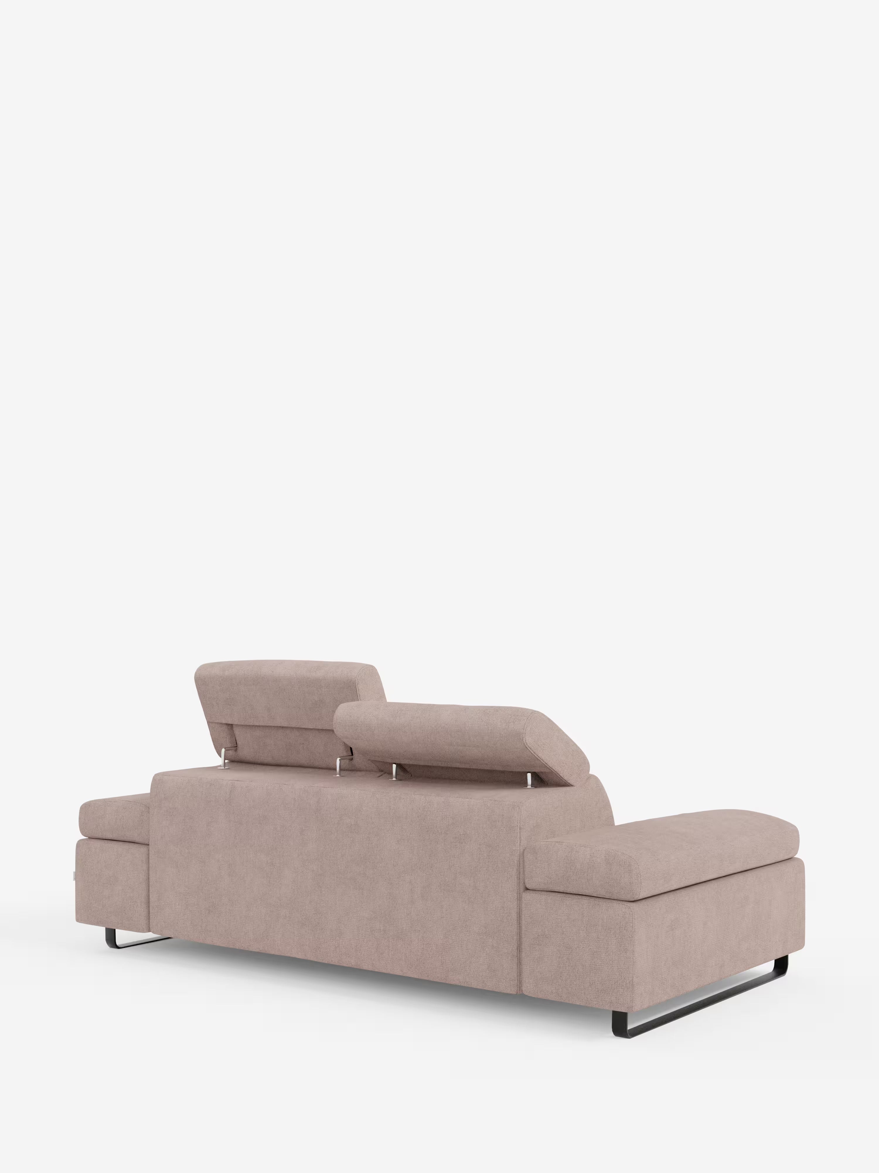 Zayana sofa with pull-out element 2 and 3 seats, reclining armrests and headrests in waterproof fabric