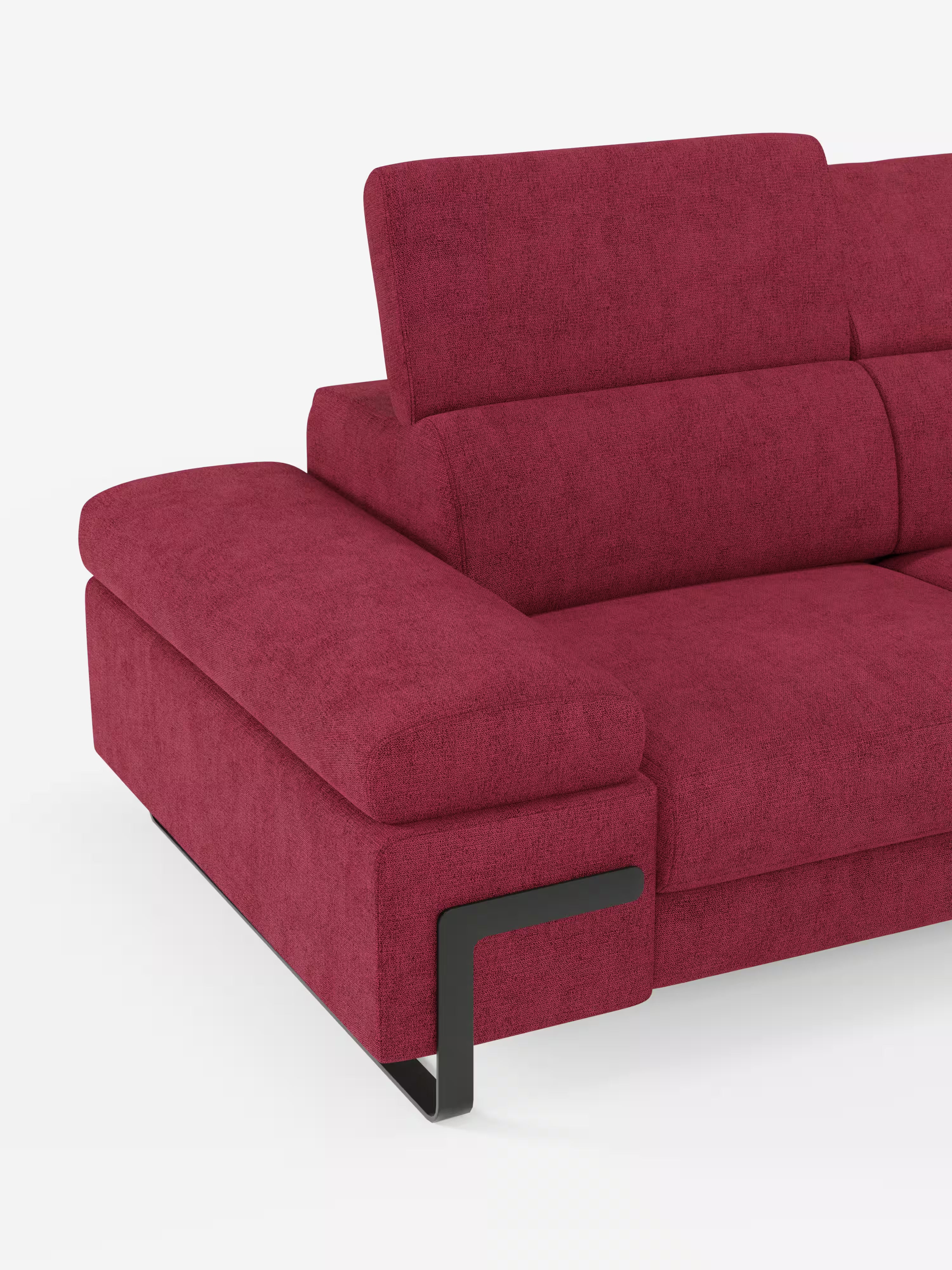 Zayana sofa with pull-out element 2 and 3 seats, reclining armrests and headrests in waterproof fabric