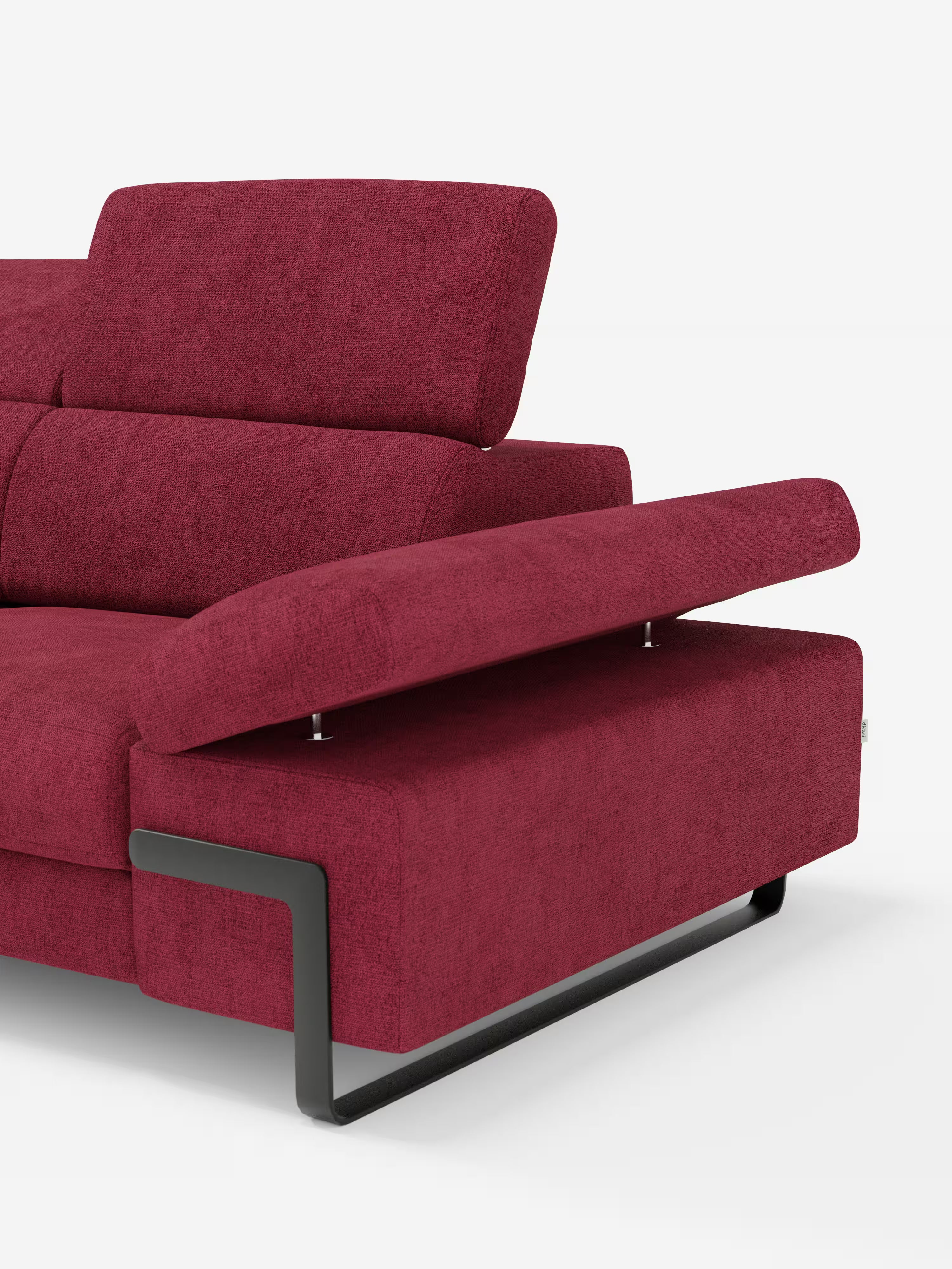 Zayana sofa with pull-out element 2 and 3 seats, reclining armrests and headrests in waterproof fabric