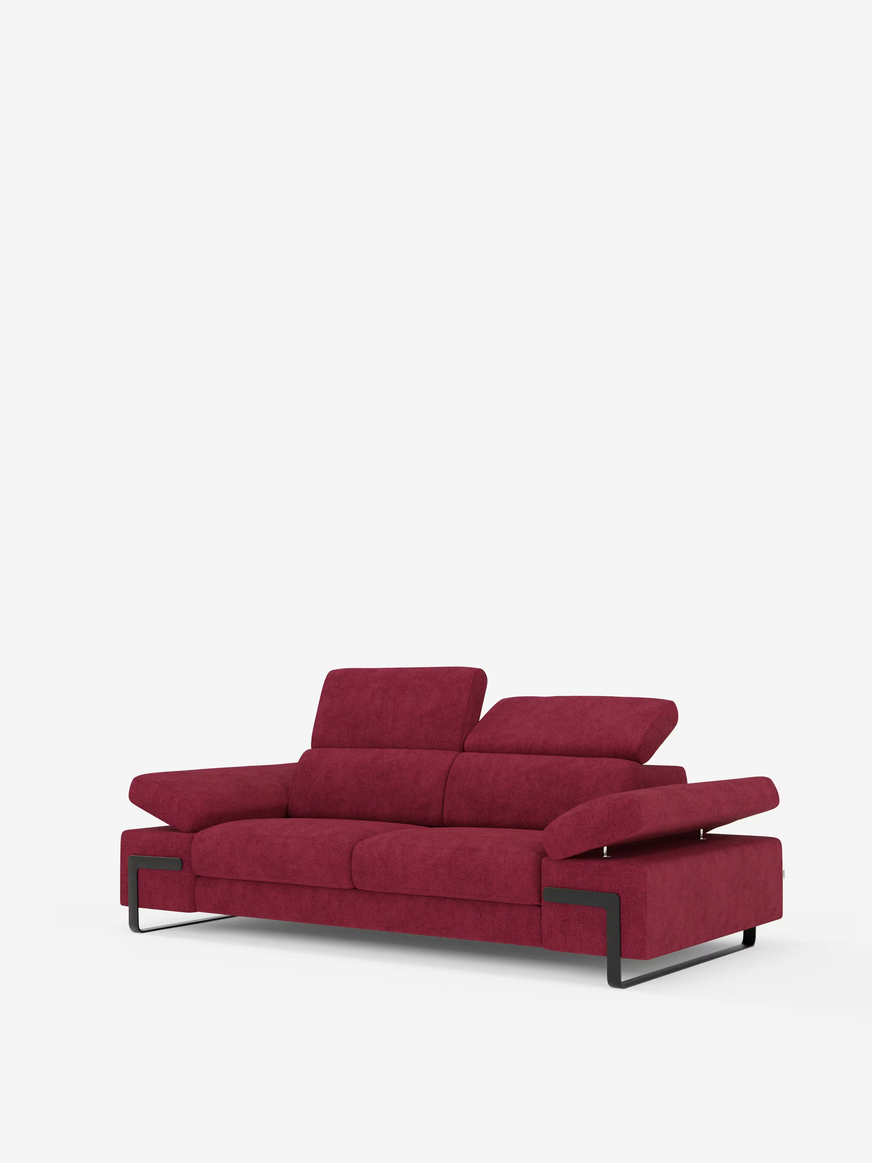 Zayana sofa with pull-out element 2 and 3 seats, reclining armrests and headrests in waterproof fabric