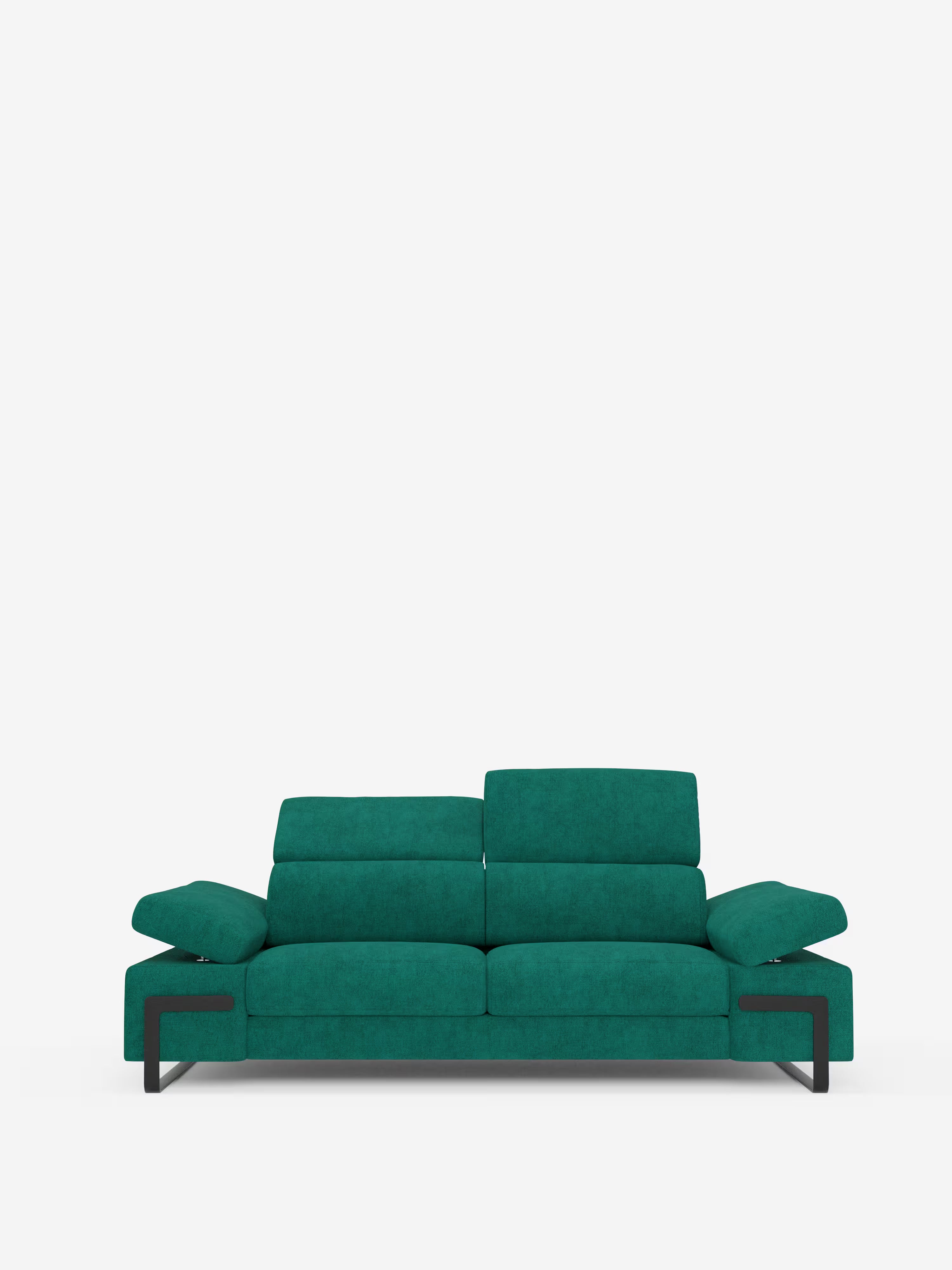 Zayana sofa with pull-out element 2 and 3 seats, reclining armrests and headrests in waterproof fabric