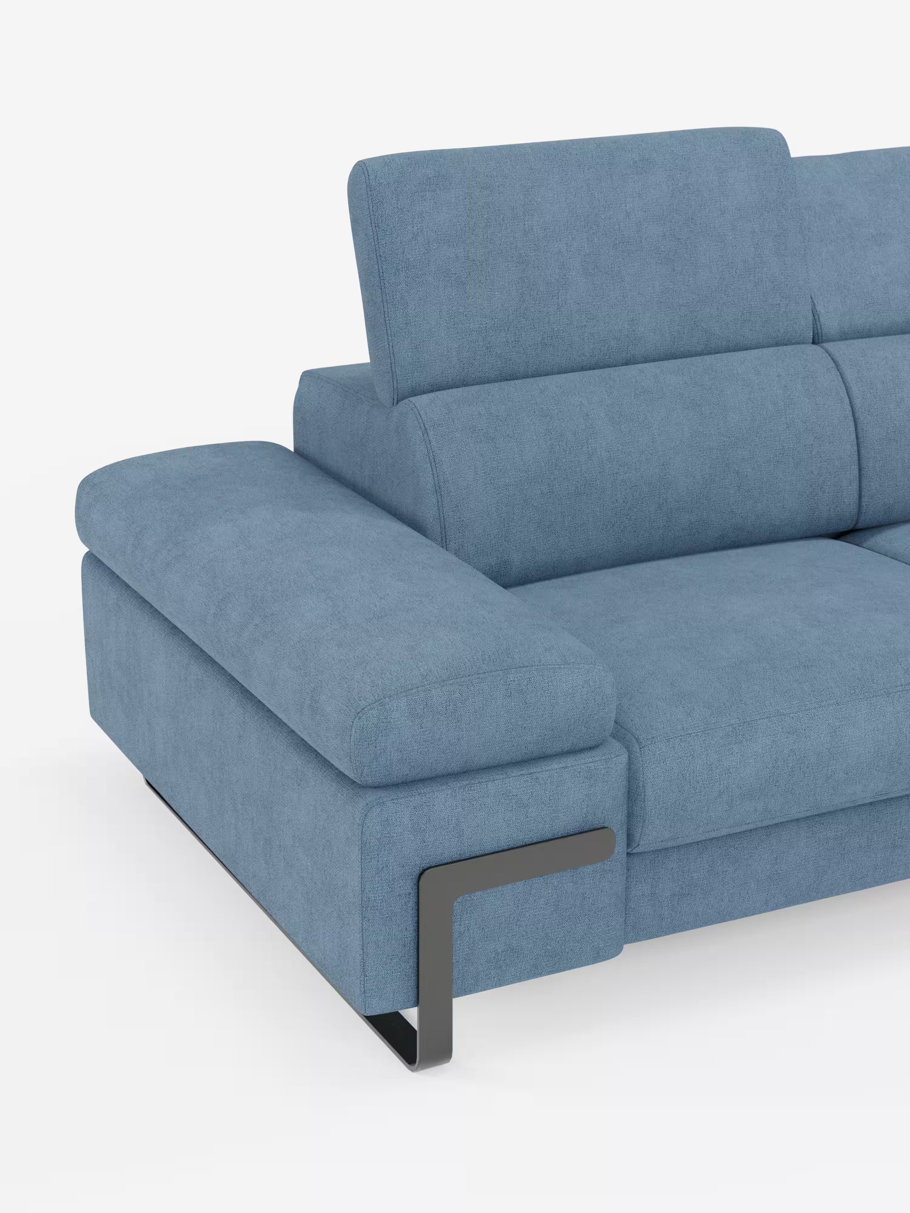 Zayana sofa with pull-out element 2 and 3 seats, reclining armrests and headrests in waterproof fabric