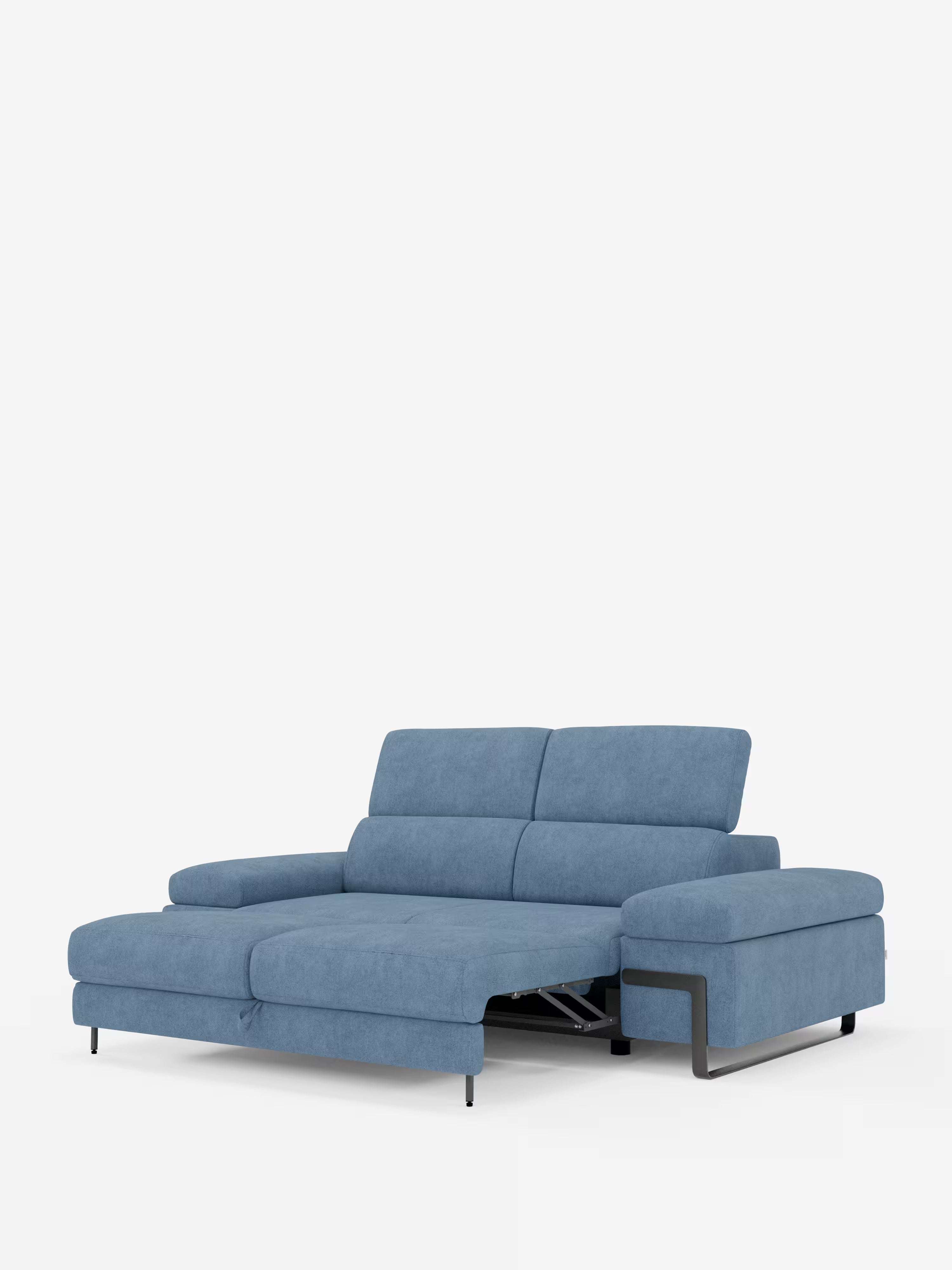 Zayana sofa with pull-out element 2 and 3 seats, reclining armrests and headrests in waterproof fabric