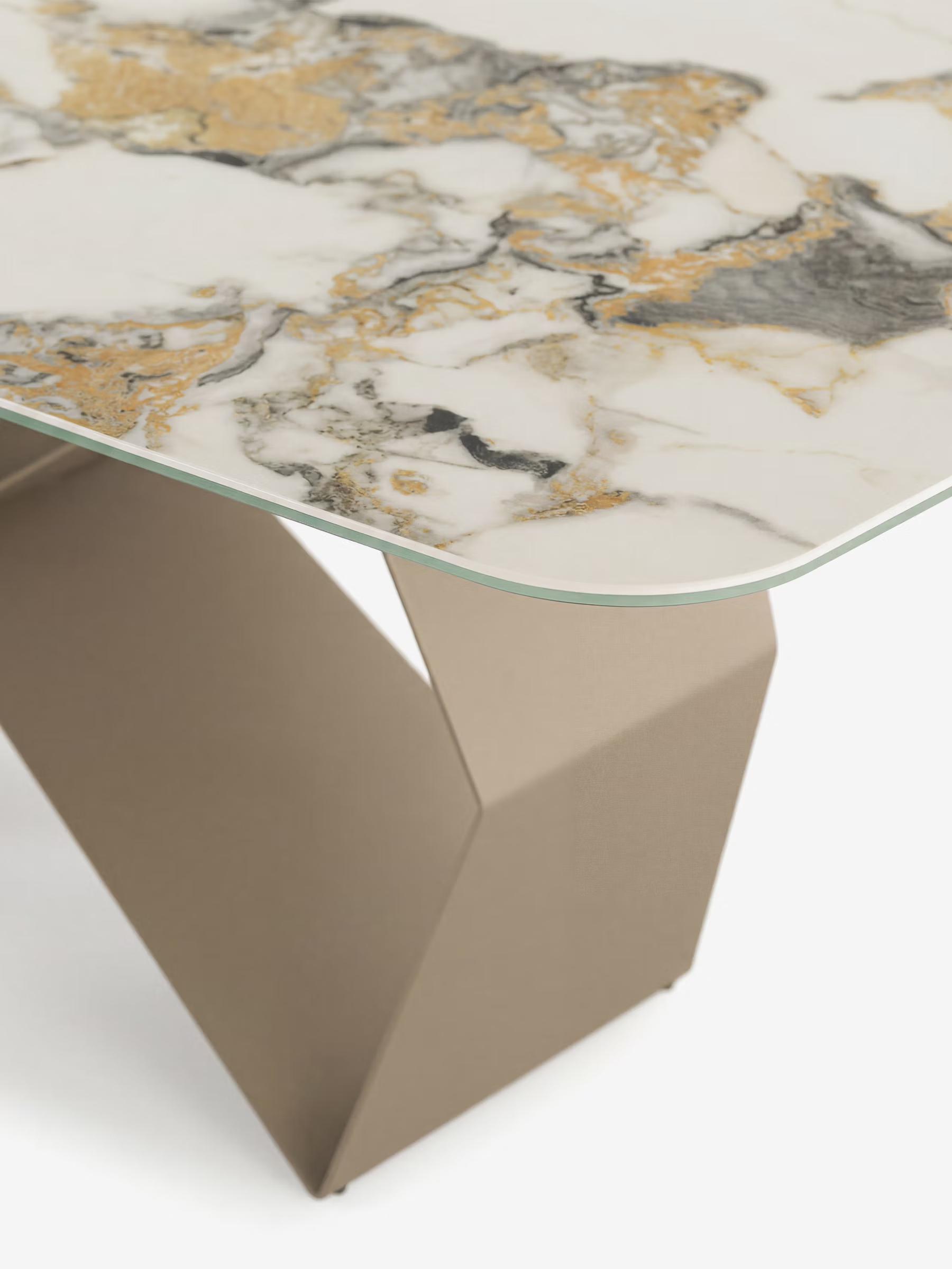 Karl mesa de comedor rectangular 210x110 cm con sobre de cerámica efecto mármol