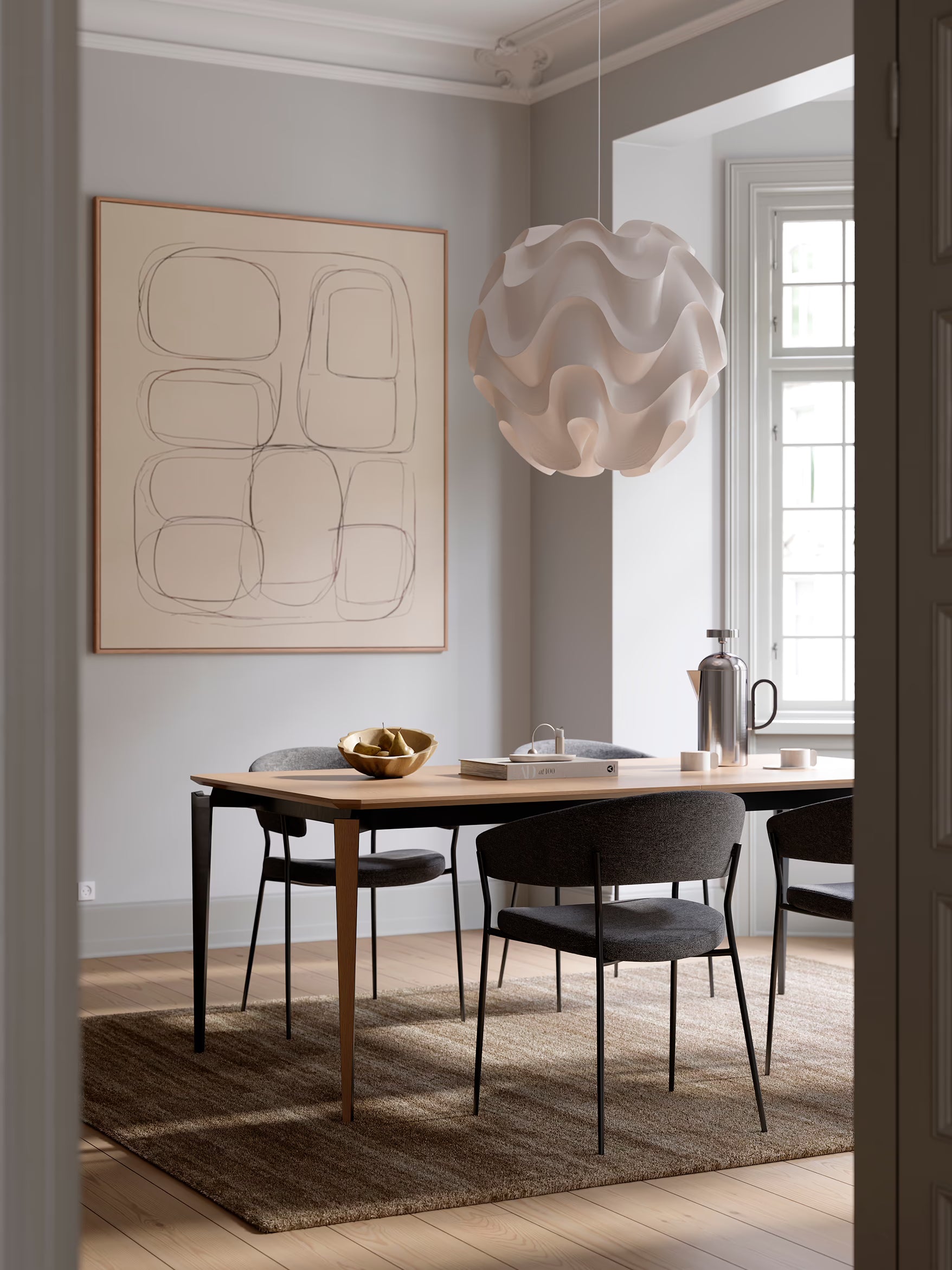 Reboot chaise en bouclé et métal peint - élégance douce au style contemporain